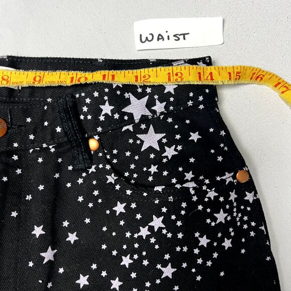 Free People Wrangler Star Print Wide Flare Jeans Western Corduroy Pockets 28x32 - Picture 9 of 13